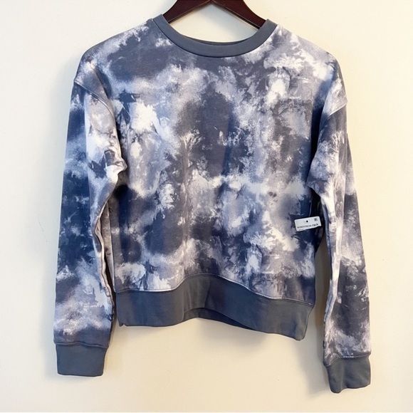 Abound Blue Tie Dye Pullover Sweatshirt Crewneck Fleece Lined Size Small New - Picture 1 of 9